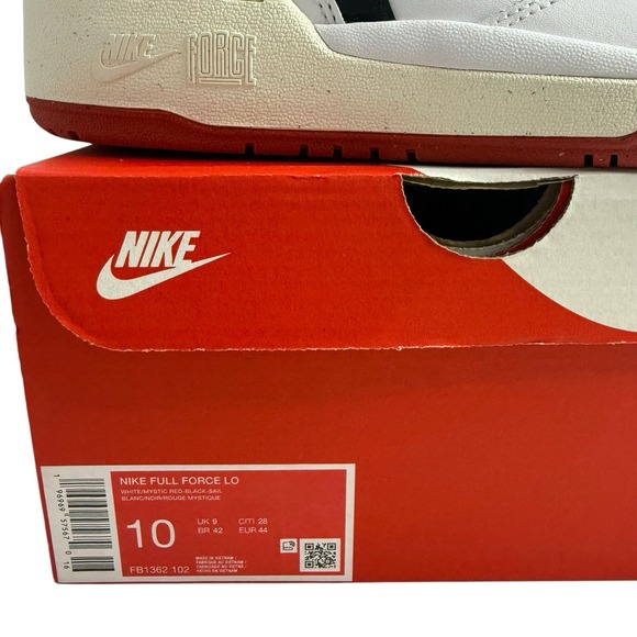 New‎ Size 10 Nike FB1362-102 Men\'s Full Force Low Shoes Sneaker White Red